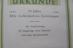 Urkunde von 1960